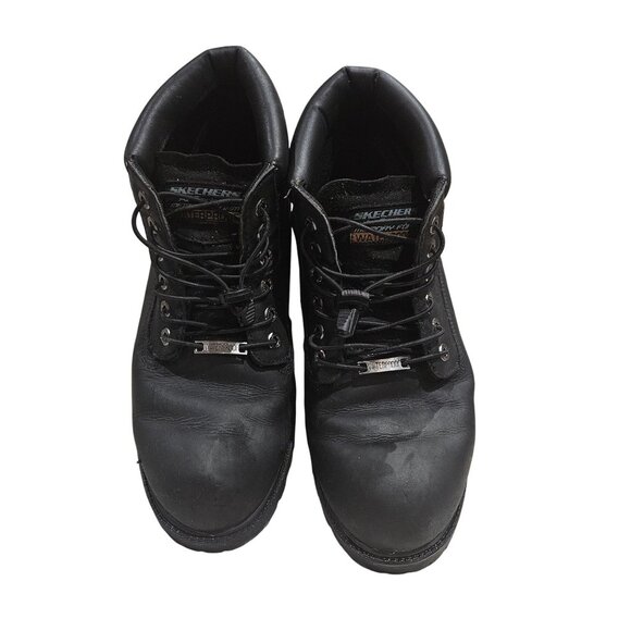 Skechers Mens Ankle High Black Waterproof Work Boots size 11.1/2 - Picture 1 of 9
